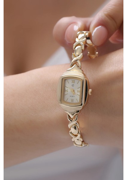 Gümüş-Altın Renk Bileklik Formlu Kadın Kol Saati fiyatları