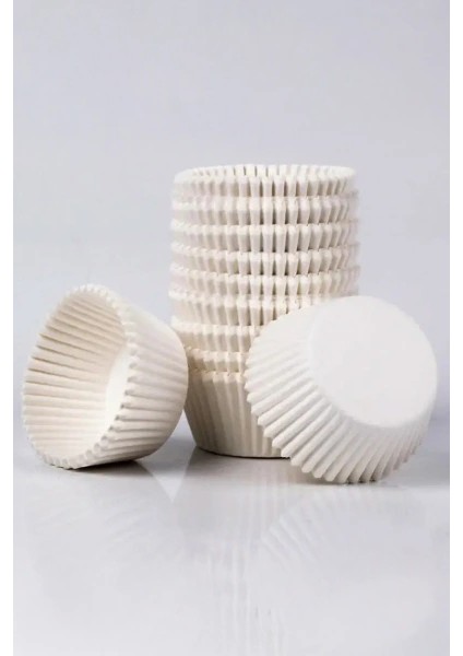 Muffin Kağıt Kek Kapsülü Ince Beyaz Mini 100 Lü