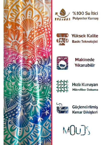 Banyo Perdesi, Mandala Desenli Duş Perdesi, Küvet Perdesi, Halka Hediyeli 175X200CM Bp-27 fiyatları