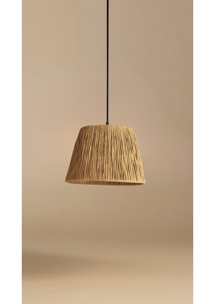 El Yapımı Kağıt Rafya Avize Bohem Rustik Avize Salon,yatak Odası,balkon Avize