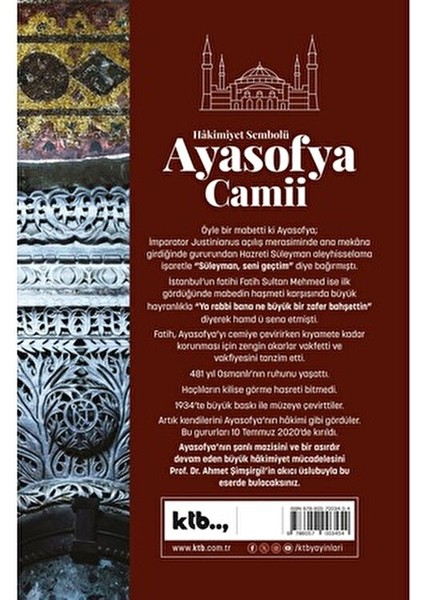 Hâkimiyet Sembolü Ayasofya Camii Prof. Dr. Ahmet Şimşirgil 268 Sayfa Türkçe Eser modelleri