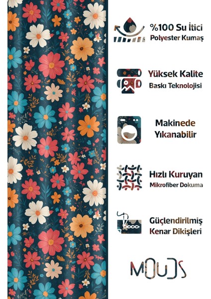 Banyo Perdesi, Pastel Renk Çiçek Desenli Duş Perdesi, Küvet Perdesi, Halka Hediyeli 175X200CM Bp-38 fiyatları