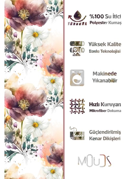 Banyo Perdesi, Çiçek Harmonisi Desenli Duş Perdesi, Küvet Perdesi, Halka Hediyeli 175X200CM Bp-81 fiyatları