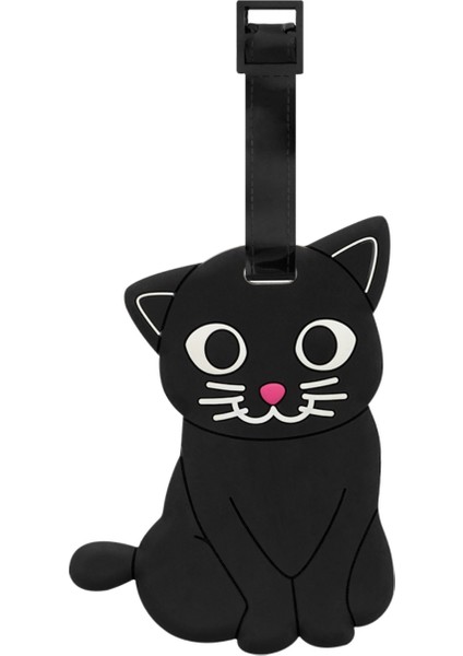 Çanta Etiketi - Valiz Etiketi - Ani Luggage Siyah Kedi