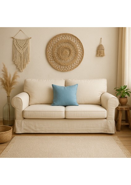 Bohem Tarzı Dekoratif Kırlent Kılıfı (Mavi) fırsatları