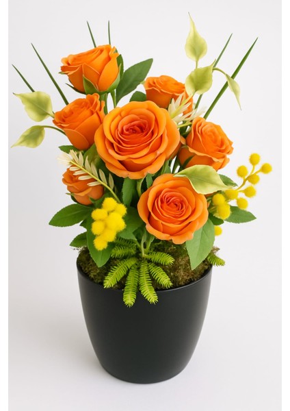 Orange Bloom Elegance – Premium Yapay Aranjman