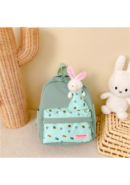 Küçük Tavşan Anaokulu Okul Çantası Kişiselleştirilmiş Adı Sevimli Karikatür Erkek Kız Kızlar Sırt Çantaları Işlemeli Isim Çocuk Doğum Günü Hediye Çantası Renk: Yeşil/boyut: Isim Yok (Yurt Dışından)