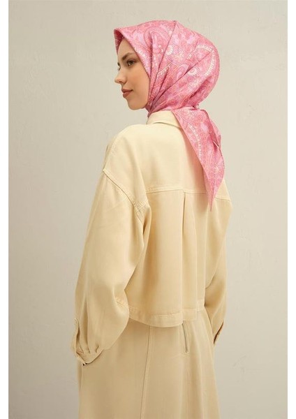 Etnik Desenli Saf Ipek Sura Eşarp 9304D 52