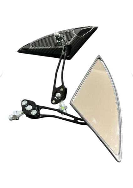 Cihadmotor Yarasa Üçgen Ayna Motosiklet Aynası Karbon (Tüm Motorlara Uyumlu Universal) (8mm ve 10MM)