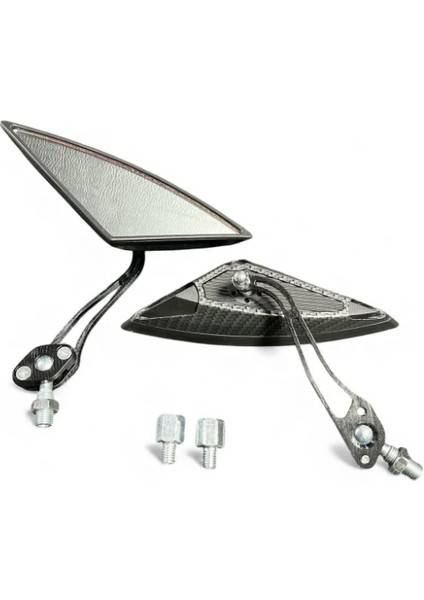 Cihadmotor Yarasa Üçgen Ayna Motosiklet Aynası Karbon (Tüm Motorlara Uyumlu Universal) (8mm ve 10MM) fırsatları