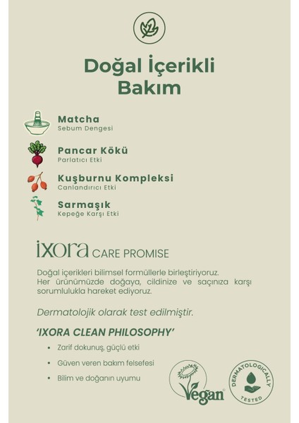 Ixora Dökülme Karşıtı Matchalı Şampuan 200 ml fırsatları