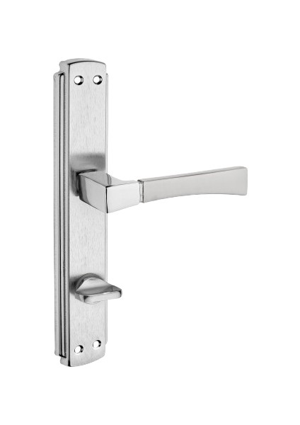 Viktorya Kol Aynalı Nikel Saten Wc Kapı Kolu