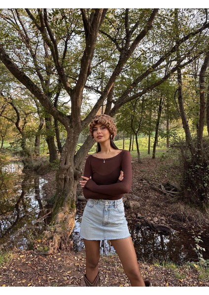 Kayık Yaka Modal Kaşmir Transparan Body fiyatları