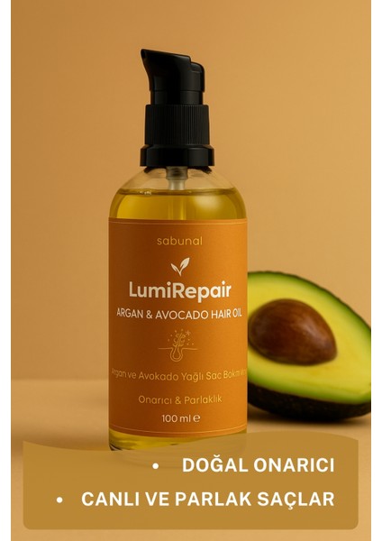 Lumirepair Onarıcı & Parlaklık 100 ml - Argan & Avokado Saç Bakım Yağı