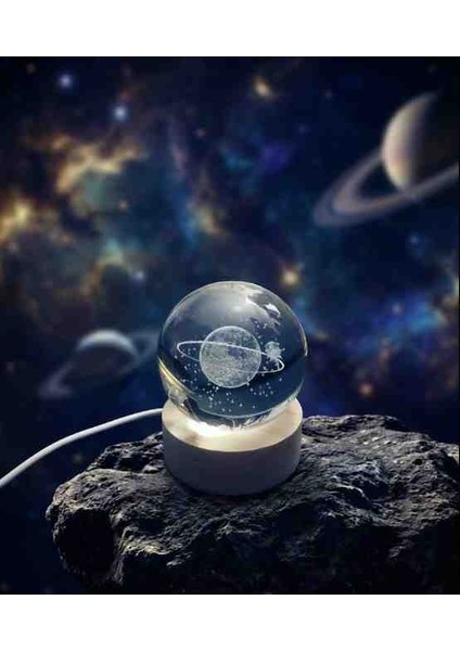 Satürn Tasarımlı Dekoratif Masa Lambası