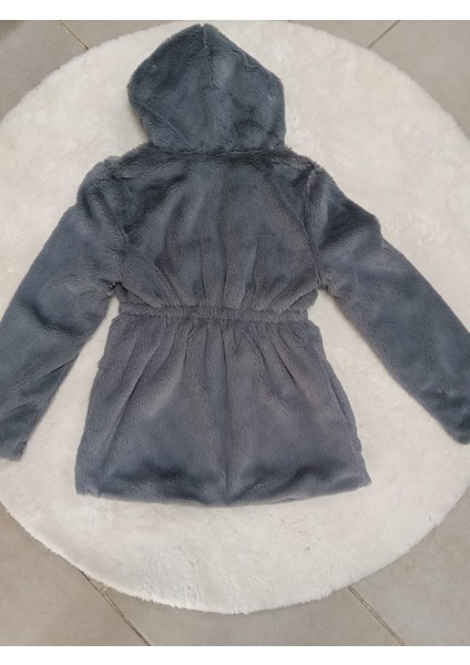 Beli Lastik Detaylı Kapüşonlu Peluş Kız Çocuk Çok Kullanışlı Trend Mont modelleri