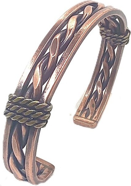Bakır Bileklik, El Işçiliği ve Ölçüsü Ayarlanabilir Desenli Unisex Saf Bakır Bileklik fiyatları