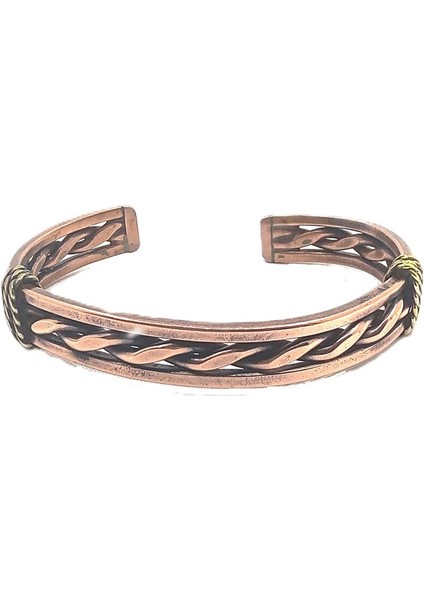 Bakır Bileklik, El Işçiliği ve Ölçüsü Ayarlanabilir Desenli Unisex Saf Bakır Bileklik modelleri
