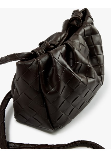 Suni Deri Örgü Detaylı Çapraz Çanta fiyatları