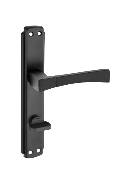 Viktorya Kol Aynalı Siyah Wc Kapı Kolu