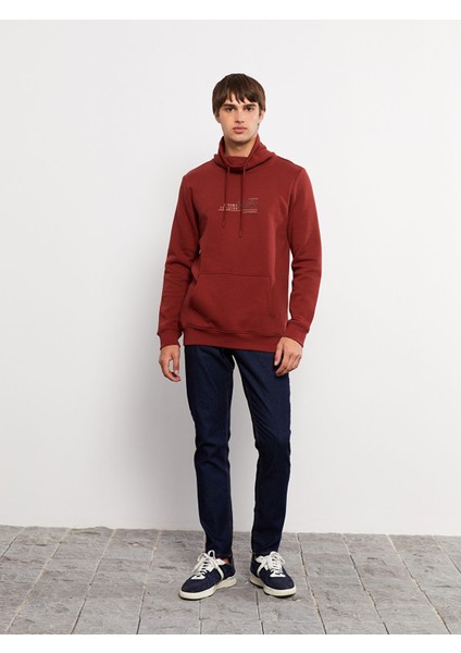 Yeni Sezon Keşiş Yaka Uzun Kollu Baskılı Erkek Kalın Sweatshirt modelleri