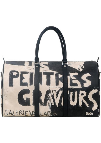 Kadın Vegan Deri Siyah Seyahat Çantası - Les Peintres Tasarım