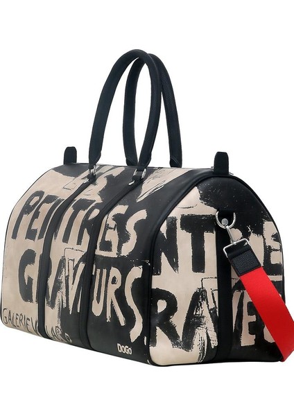 Kadın Vegan Deri Siyah Seyahat Çantası - Les Peintres Tasarım fiyatları