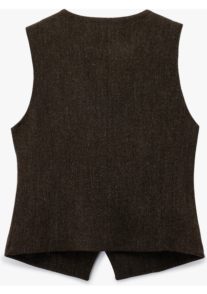 x Şahika Ercümen - Slim Fit Asimetrik Düğmeli Yelek fiyatları