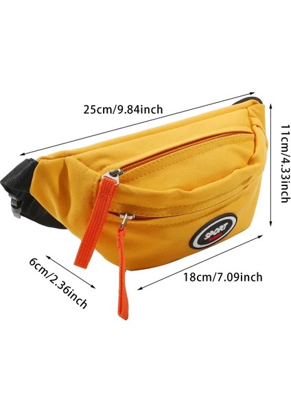 Yeni Moda Sevimli Çocukların Göğüs Çantası Bir Omuz Crossbody Fanny Paketi Tuval Diyagonal Çanta Kız Çocuk Fermuarlı Çanta Para Çantası Rengi: Sarı (Yurt Dışından)
