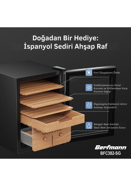Elektronik Humidor Puro Dolabı (382 Puro Kapasitesi) fırsatları
