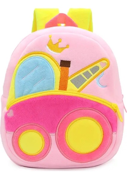 Sevimli Mühendislik Araba Serisi Peluş Sırt Çantası Karikatür Anaokulu Çocuk Bebek Okul Çantaları Erkek Kız Kızlar Boş Zaman Çantası 4 Renk: Crane (Yurt Dışından)