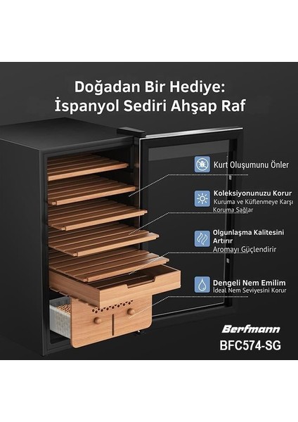 Elektronik Humidor Puro Dolabı (574 Puro Kapasiteli) fırsatları