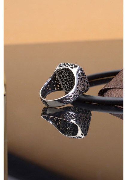 925 Ayar Gümüş Selçuklu Kartalı Işemeli Desenli Erkek Yüzük fiyatları