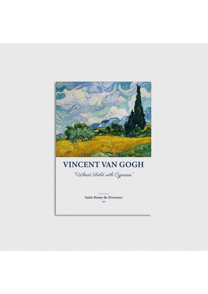Van Gogh - Wheat Field With Cypresse Çerçevesiz Poster Duvar Dekorasyonu
