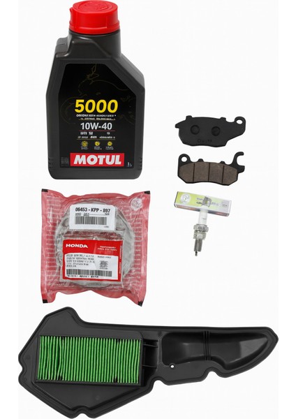 Honda Pcx 125 (2018-2020) Premium Bakım Seti - Yağ, Hava Filtresi, Balatalar, Buji