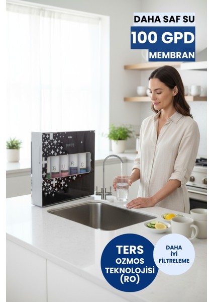 Çift Akışlı Su Arıtma Cihazı | 100GPD Ro Sistem | Ters Ozmoz | Slim Kasa (Üreticiden)