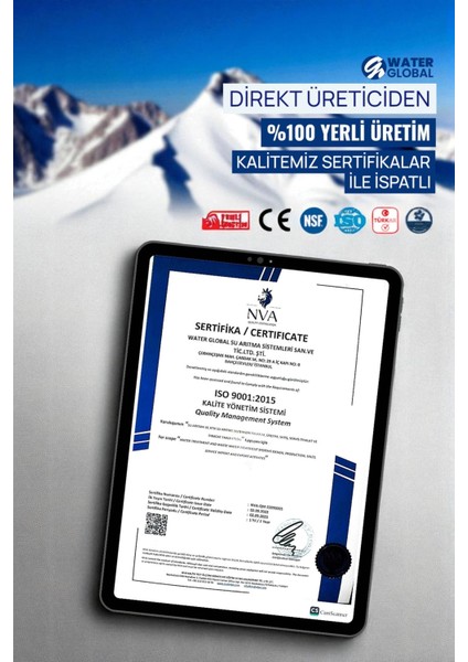 Çift Akışlı Su Arıtma Cihazı | 100GPD Ro Sistem | Ters Ozmoz | Slim Kasa (Üreticiden)