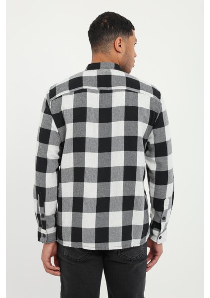 Siyah Erkek Regular Fit Ekoseli Klasik Yaka Uzun Kol Gömlek fiyatları