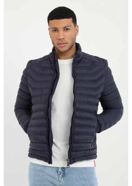 Lacivert Kapitone Slim Fit Erkek Mont fiyatları