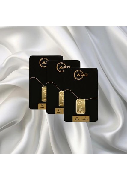 3 Adet 5 gr 24 Ayar Ard Gram Altın