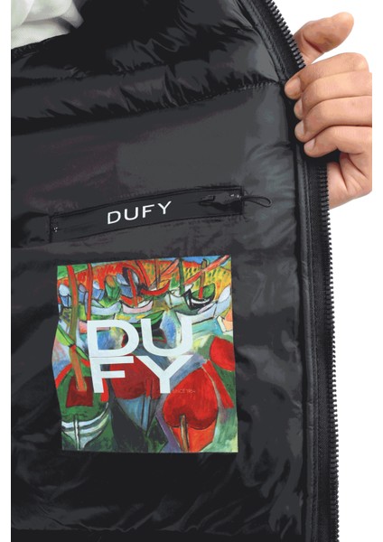 Siyah Kapitone Slim Fit Erkek Mont