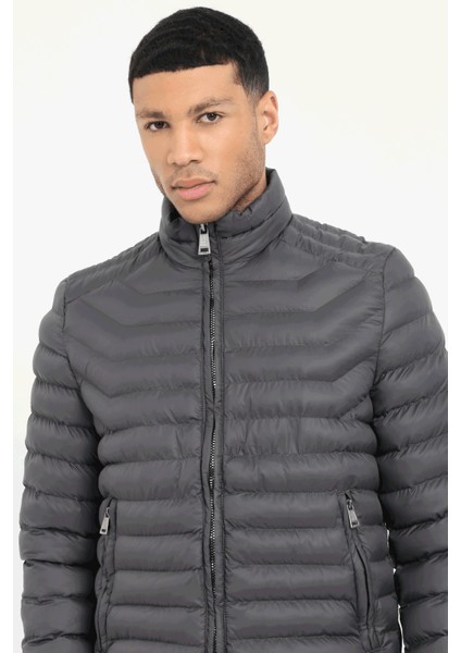 Antrasit Kapitone Slim Fit Erkek Mont fiyatları