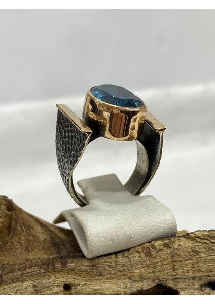 Mavi Taşlı Gümüş Kadın Yüzük modelleri