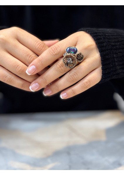 3lü Yüzük 2 Çiçek 1 Taş fiyatları