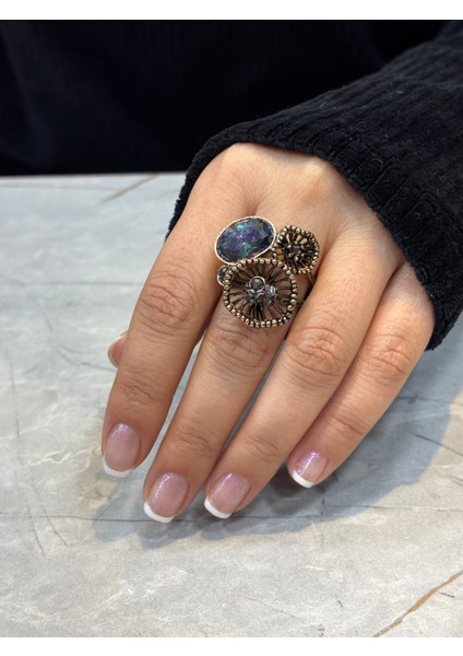 3lü Yüzük 2 Çiçek 1 Taş modelleri