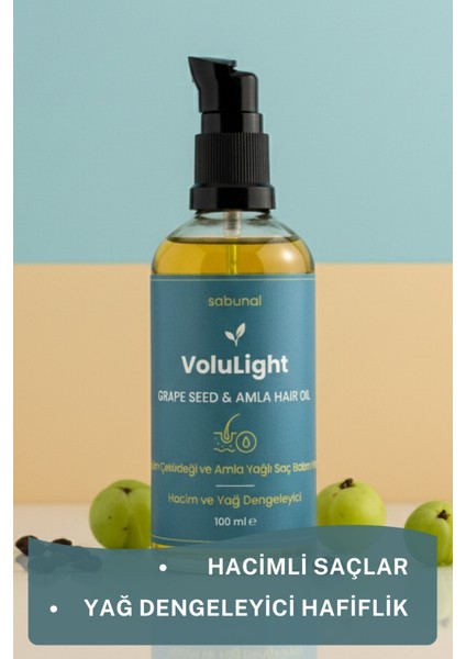 Volulight Hacim ve Yağ Dengesi 100 ml – Üzüm Çekirdeği & Amla Saç Bakım Yağı