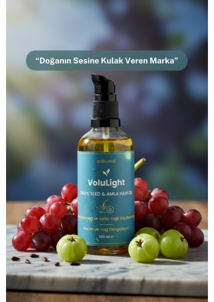 Volulight Hacim ve Yağ Dengesi 100 ml – Üzüm Çekirdeği & Amla Saç Bakım Yağı