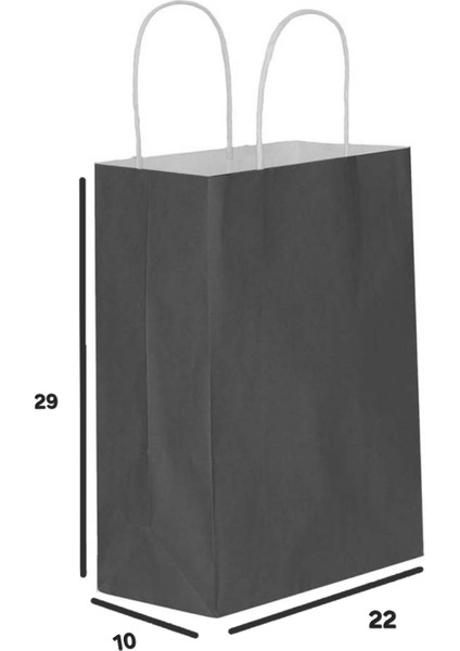22X10X29 90 Gsm Burgu Saplı Siyah Kraft Çanta (50 Adet) fırsatları