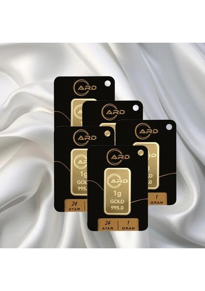 5 Adet 1 gr 24 Ayar Ard Gram Altın