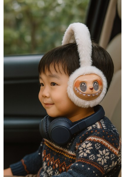 Labubu Peluş Kulaklık Krem